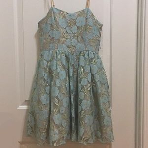 UN DEAX TROIS size 12 floral light blue dress